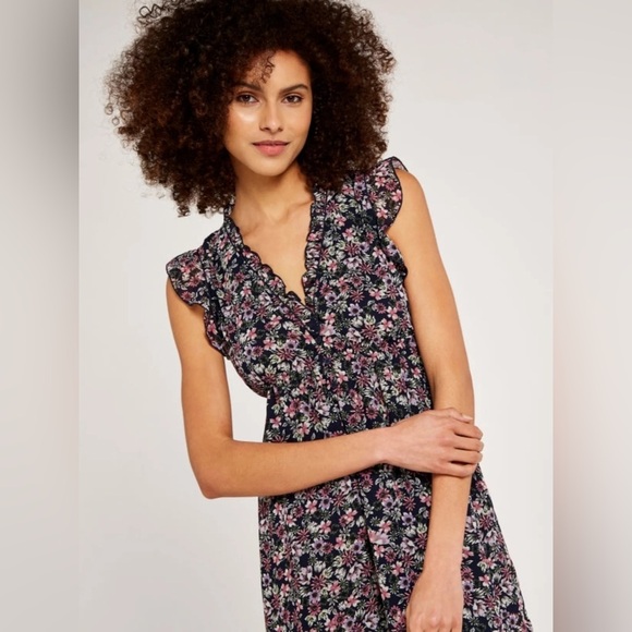 APRICOT Black and Purple Floral Dress - Picture 5 of 5